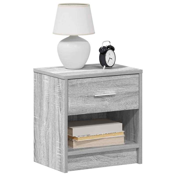 vidaXL Bedside Cabinet with Drawer Grey Sonoma 39x28x41 cm
