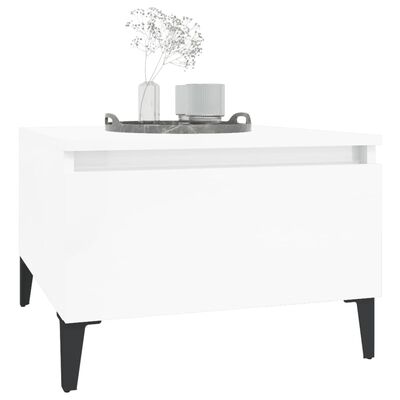 vidaXL Side Table High Gloss White 50x46x35 cm Engineered Wood