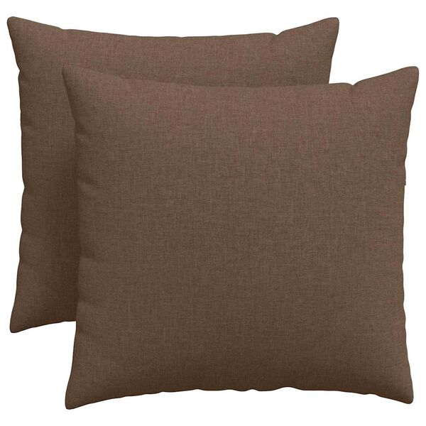 vidaXL Sofa Pillows 2 pcs Brown 50 x 50 cm Fabric