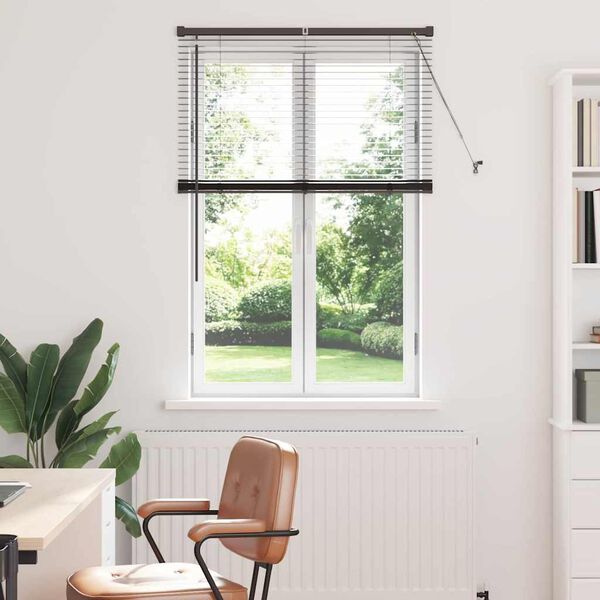 vidaXL Venetian Blinds Height Adjustable Black 130 x 90 cm Aluminium
