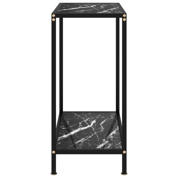 vidaXL Console Table Black 60x35x75 cm Tempered Glass