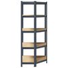 vidaXL 5-Layer Corner Shelf Anthracite Steel&Engineered Wood
