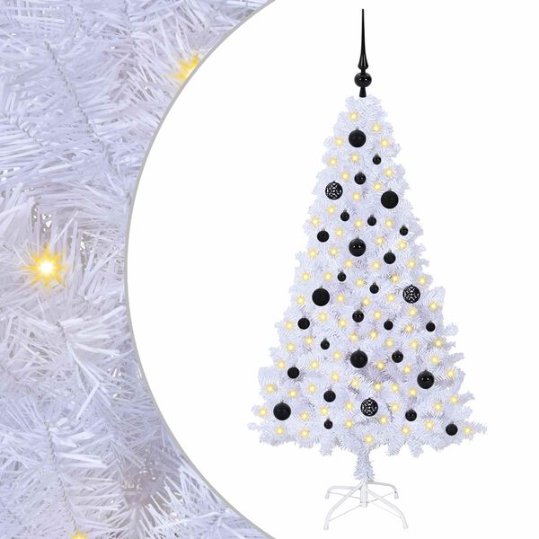 vidaXL Artificial Christmas Tree with Stand White 150 cm PVC and Steel