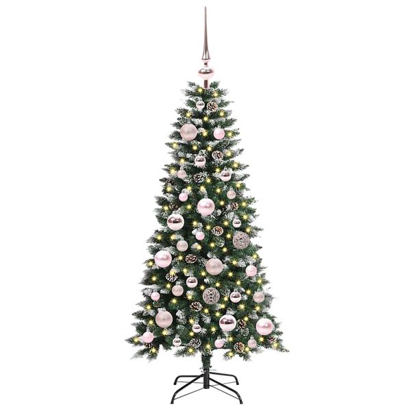 vidaXL Artificial Christmas Tree with 150 LEDs Green 55 x 55 x 120 cm