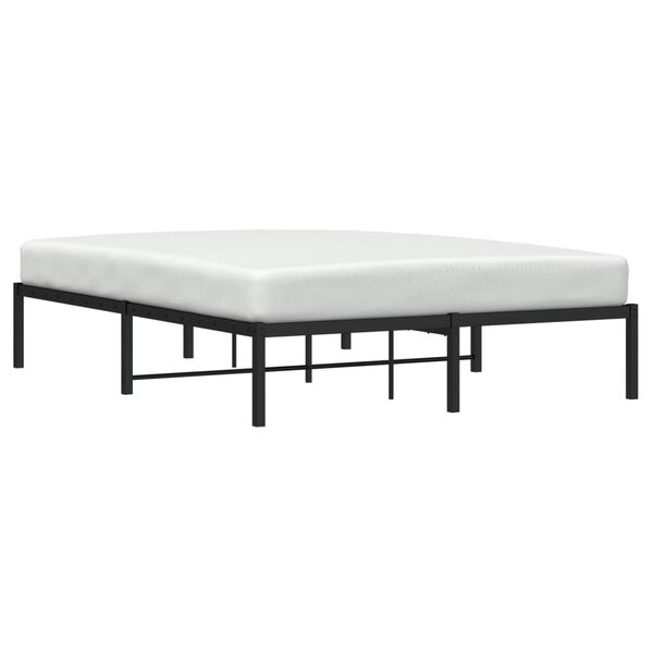 vidaXL Metal Bed Frame without Mattress Black 135x190cm