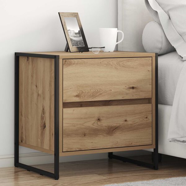 vidaXL Bedside Table Artisian Oak 50 x 39.5 x 50 cm Engineered Wood