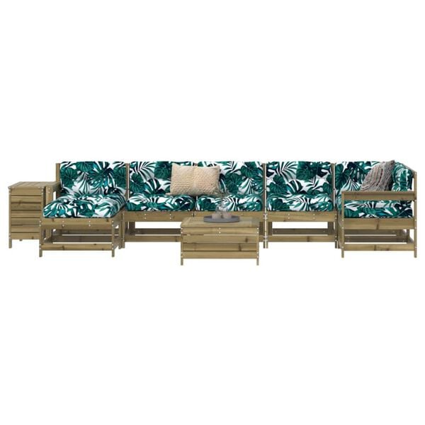 vidaXL 9 Piece Garden Sofa Set Impregnated Wood Pine