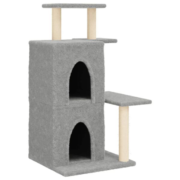 vidaXL Cat Tree with Sisal Scratching Posts Light Grey 97 cm