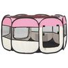 vidaXL Foldable Dog Playpen with Carrying Bag Pink 125x125x61 cm