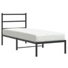 vidaXL Metal Bed Frame without Mattress with Headboard Black 80x200cm