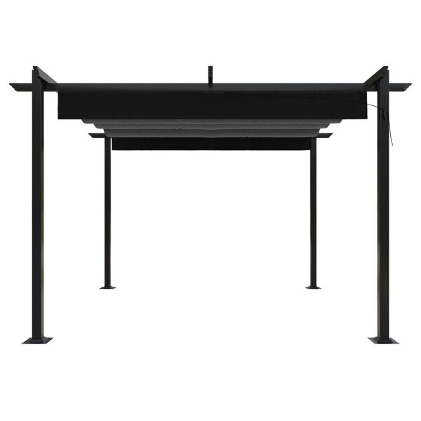 vidaXL Garden Gazebo with Retractable Roof 3x3 m Anthracite