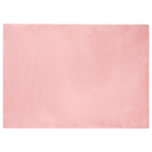 vidaXL Anti-Slip Faux Rabbit Fur Rug Olite Pink 200 x 280 cm Polyester