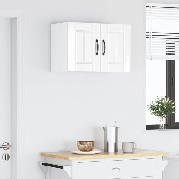 vidaXL Dishwasher Panel Lucca 2 pcs High Gloss White 30 x 31 x 40 cm