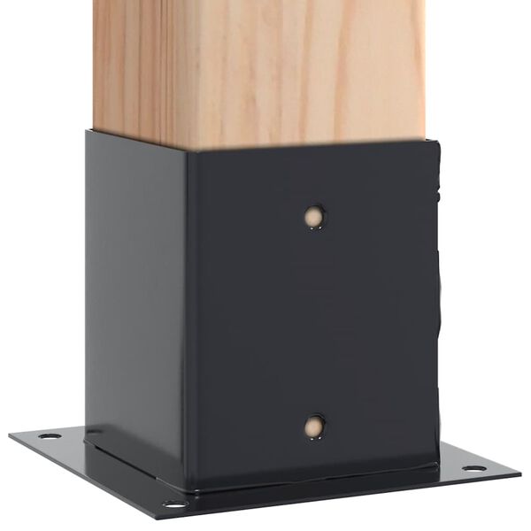 vidaXL Post Bases Square 12 pcs Anthracite 121x121 mm Powder-coated Steel