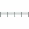 vidaXL Fence Panel with Posts Iron 694,5x80 cm Green