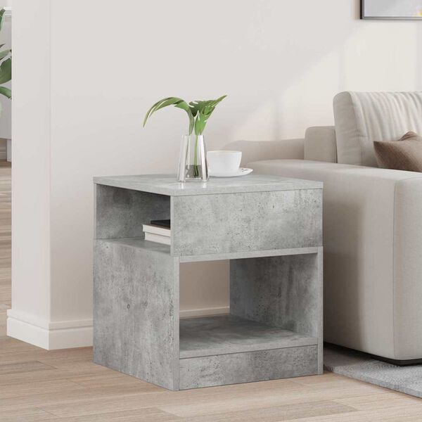 vidaXL End Table Concrete Grey 40.5 x 40 x 45 cm Engineered Wood
