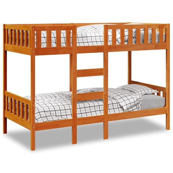 vidaXL Bunk Bed Wax Brown 80x200 cm Solid Wood Pine