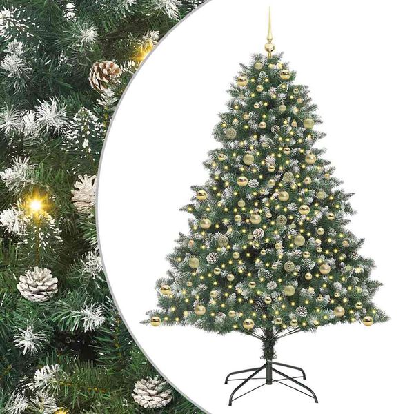 vidaXL Artificial Christmas Tree with Stand Green 140 x 140 x 210 cm