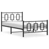 vidaXL Metal Bed Frame without Mattress with Footboard Black 107x203cm