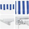 vidaXL Retractable Awning Manual Blue and White 350 x 200 cm