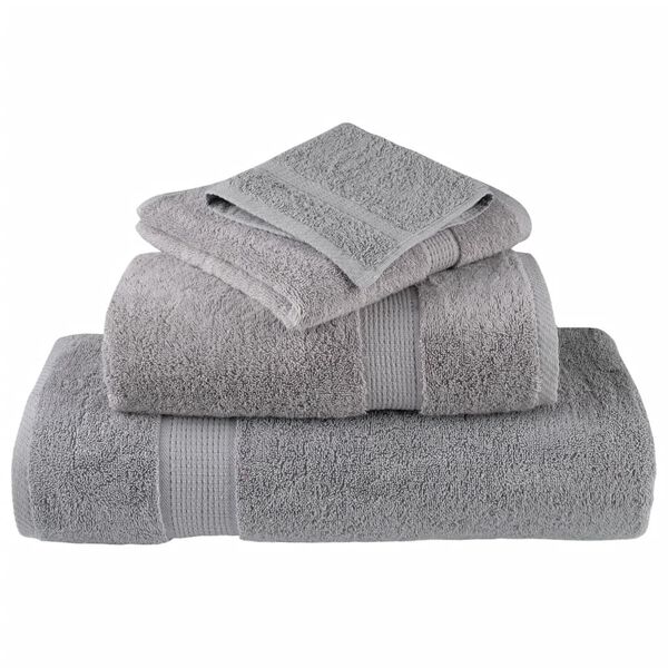 vidaXL Premium Bath Towels "SOLUND" 10 pcs Grey 100x150 cm 600 gsm
