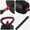 vidaXL 4-in-1 Dumbbell Set Black and Red 121 x 19.5 x 19.5 cm
