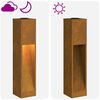 vidaXL Solar Led Pathway Light 2 pcs Bronze Weathering Steel