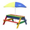 AXI Sand and Water Picnic Table Nick with Umbrella Rainbow