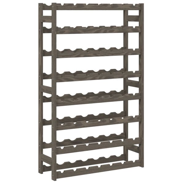 vidaXL Wine Rack for 56 Bottles Grey Solid Wood Pine