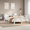 vidaXL Bookcase Bed without Mattress White 120x190 cm Small Double Solid Wood Pine