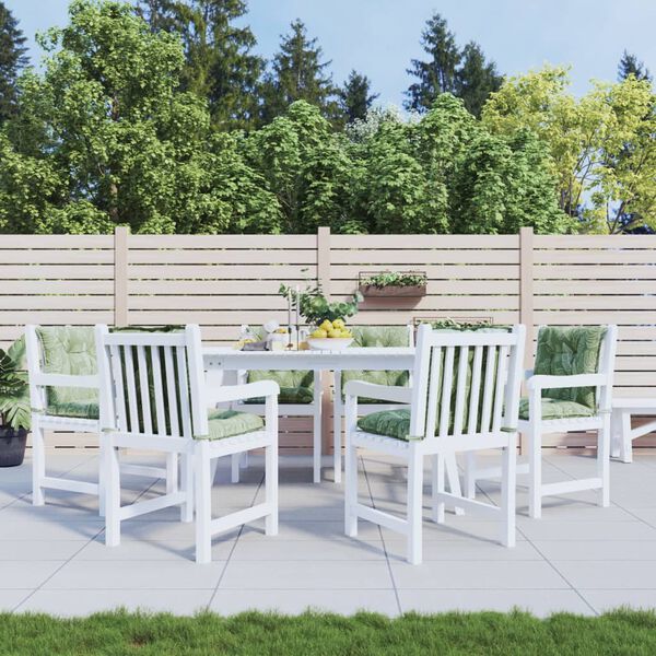 vidaXL Lowback Chair Cushions 6 pcs Leaf Pattern Fabric