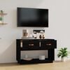 vidaXL TV Cabinet Black 90x40x60 cm Solid Wood Pine