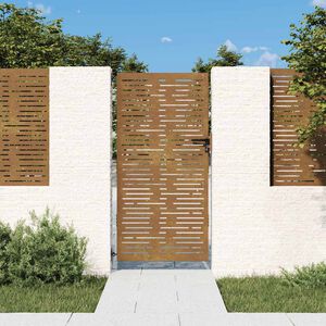 vidaXL Garden Gate 85 x 200 cm Powder-coated steel Black Lockable