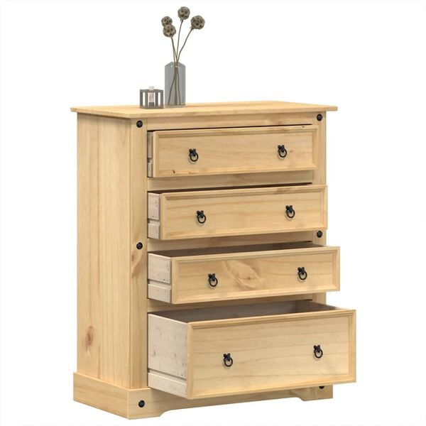 vidaXL Chest of Drawers Corona 92x48x114 cm Solid Wood Pine