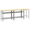 vidaXL Work Bench Set with Shelf with Storage 3 pcs Grey Steel