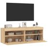 vidaXL TV Wall Cabinets with LED Lights 2 pcs Sonoma Oak 60x30x40 cm