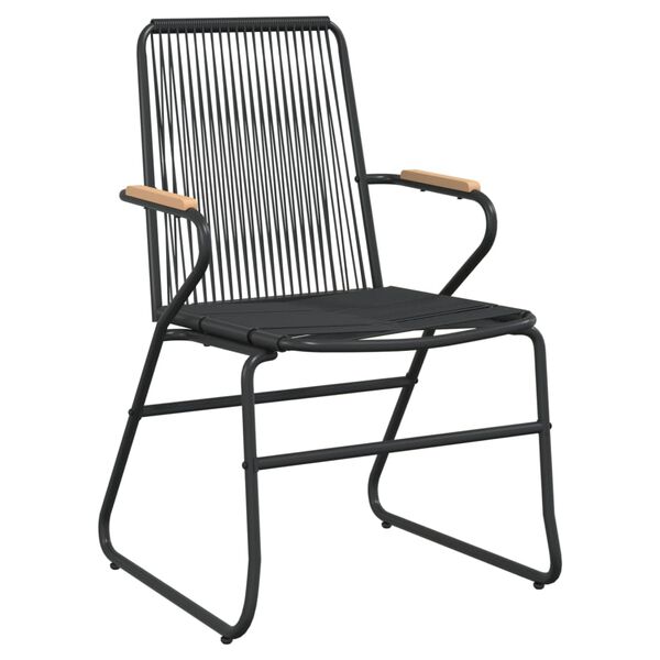 vidaXL Garden Chairs 2 pcs Black 58x59x85.5 cm PVC Rattan