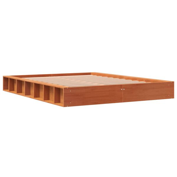 vidaXL Bed Frame without Mattress Wax Brown 120x200 cm Solid Wood Pine