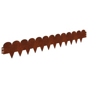 vidaXL Lawn Edging 30 pcs 103 x 15 cm Steel Rusty