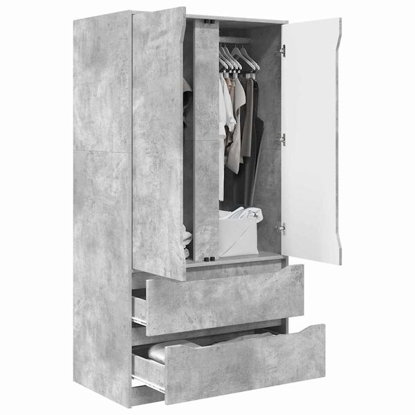 vidaXL Bathroom Cabinet with Drawer Concrete Grey 79.5 x 49 x 156 cm