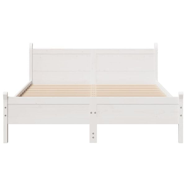 vidaXL Bed Frame without Mattress White 140x190 cm Solid Wood Pine