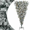 vidaXL Upside-down Artificial Hinged Christmas Tree 150 cm 150 LEDs