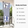 vidaXL Outdoor Roller Blind Blue and White 100x270 cm Fabric&Steel