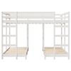vidaXL Triple Bunk Bed Frame White 140 x 200 cm Solid Pine Wood