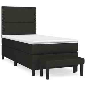 vidaXL Box Spring Bed with Mattress Black 80x200 cm Fabric