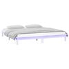 vidaXL LED Bed Frame without Mattress White 150x200 cm King Size Solid Wood