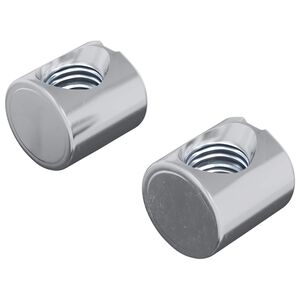 vidaXL Barrel Nuts 2 pcs Silver M6 x 12 mm (Thread Diameter x H) Metal