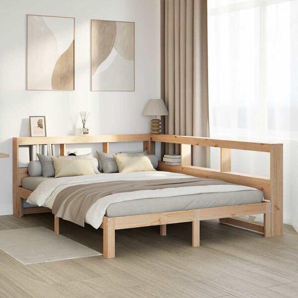 vidaXL Bookcase Bed without Mattress 160x200 cm Solid Wood Pine