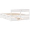 vidaXL Bed Frame without Mattress White 150x200 cm King Size Solid Wood Pine
