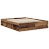 vidaXL Bed Frame with Headboard Old Wood 160 x 200 cm Solid Pine Wood